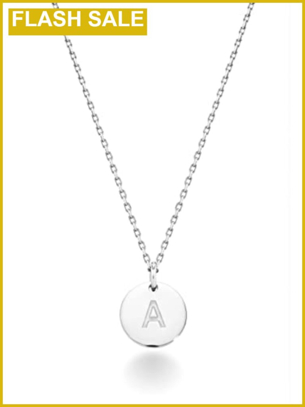Italian 925 Sterling Silver Initial Pendant Necklace, Letter Pendant